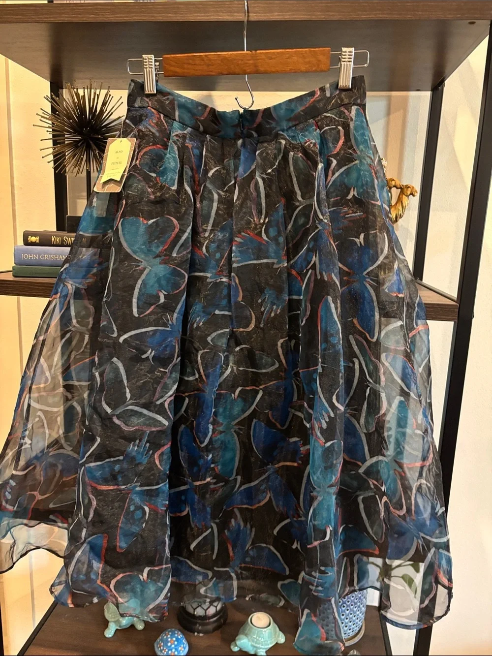 NWT Anthropologie Moulinette Soeurs Midnight Butterfly Organza Skirt 6 small